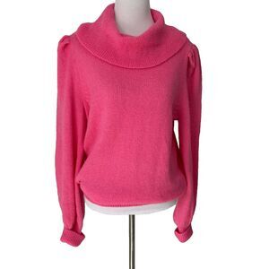 Lilly Pulitzer Women’s Courtland Sweater Pink Topaz Size Large Cowl Neck New
